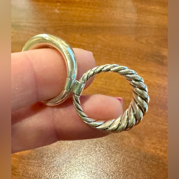 David Yurman Pure Form Set of 2 Stack Rings 925 Sterling Silver; NWOT; Size 6 - Picture 14 of 14